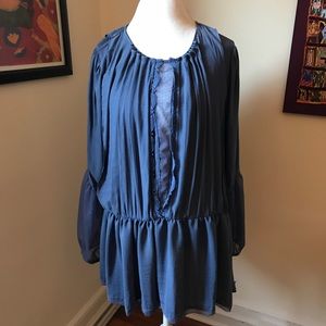 NWT Free People Blue Lace Tunic